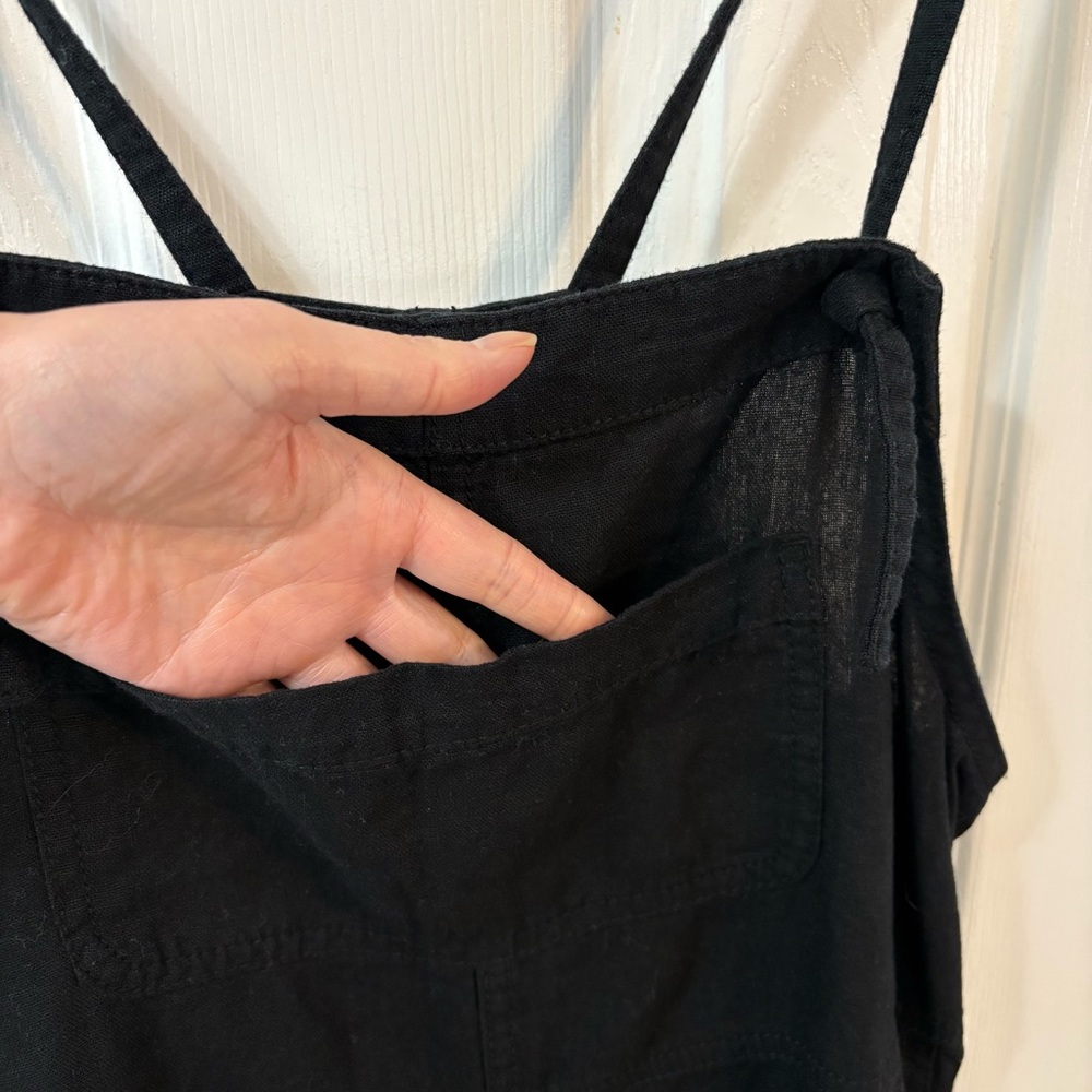 Old Navy Black Linen Romper Jumpsuit - Picture 5 of 8